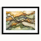 Layered Earth – Abstract Fluid Canvas Art in Olive and Brown Tones