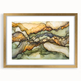 Layered Earth – Abstract Fluid Canvas Art in Olive and Brown Tones