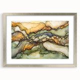 Layered Earth – Abstract Fluid Canvas Art in Olive and Brown Tones