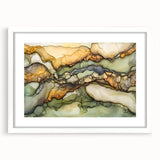 Layered Earth – Abstract Fluid Canvas Art in Olive and Brown Tones