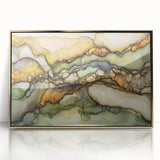 Layered Earth – Abstract Fluid Canvas Art in Olive and Brown Tones