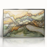 Layered Earth – Abstract Fluid Canvas Art in Olive and Brown Tones