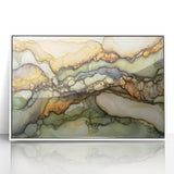 Layered Earth – Abstract Fluid Canvas Art in Olive and Brown Tones
