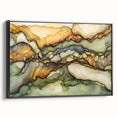 Layered Earth – Abstract Fluid Canvas Art in Olive and Brown Tones