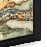 Layered Earth – Abstract Fluid Canvas Art in Olive and Brown Tones