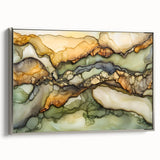 Layered Earth – Abstract Fluid Canvas Art in Olive and Brown Tones