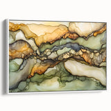 Layered Earth – Abstract Fluid Canvas Art in Olive and Brown Tones