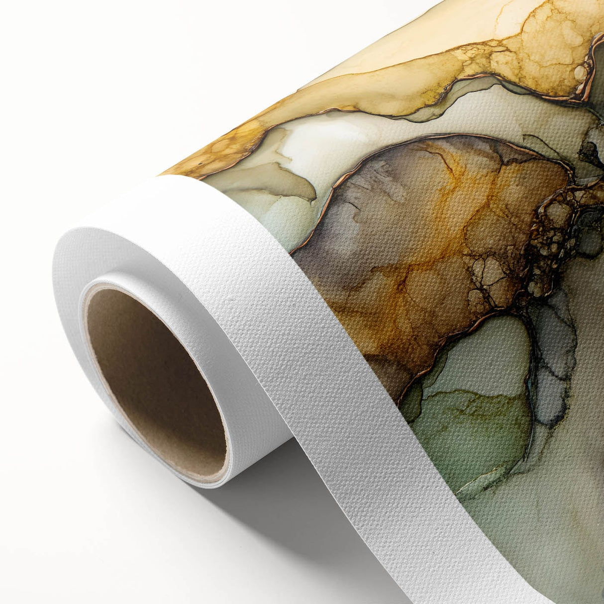 Layered Earth – Abstract Fluid Canvas Art in Olive and Brown Tones