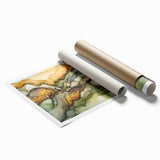 Layered Earth – Abstract Fluid Canvas Art in Olive and Brown Tones