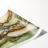 Layered Earth – Abstract Fluid Canvas Art in Olive and Brown Tones