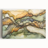 Layered Earth – Abstract Fluid Canvas Art in Olive and Brown Tones