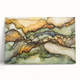 Layered Earth – Abstract Fluid Canvas Art in Olive and Brown Tones