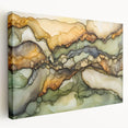 Layered Earth – Abstract Fluid Canvas Art in Olive and Brown Tones