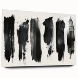Modern Black and White Abstract Art - Bold Brushstroke Canvas