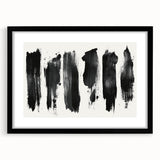 Modern Black and White Abstract Art - Bold Brushstroke Canvas