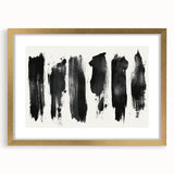 Modern Black and White Abstract Art - Bold Brushstroke Canvas