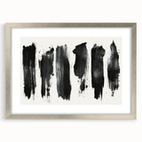 Modern Black and White Abstract Art - Bold Brushstroke Canvas