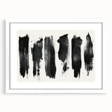 Modern Black and White Abstract Art - Bold Brushstroke Canvas