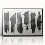 Modern Black and White Abstract Art - Bold Brushstroke Canvas