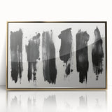 Modern Black and White Abstract Art - Bold Brushstroke Canvas