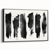 Modern Black and White Abstract Art - Bold Brushstroke Canvas