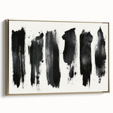 Modern Black and White Abstract Art - Bold Brushstroke Canvas