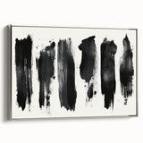 Modern Black and White Abstract Art - Bold Brushstroke Canvas
