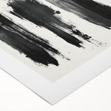 Modern Black and White Abstract Art - Bold Brushstroke Canvas