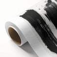 Modern Black and White Abstract Art - Bold Brushstroke Canvas