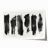 Modern Black and White Abstract Art - Bold Brushstroke Canvas