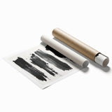 Modern Black and White Abstract Art - Bold Brushstroke Canvas