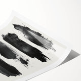 Modern Black and White Abstract Art - Bold Brushstroke Canvas