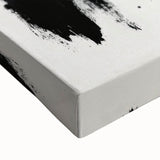 Modern Black and White Abstract Art - Bold Brushstroke Canvas