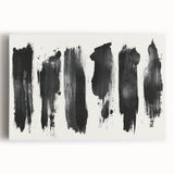 Modern Black and White Abstract Art - Bold Brushstroke Canvas
