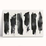 Modern Black and White Abstract Art - Bold Brushstroke Canvas