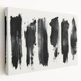 Modern Black and White Abstract Art - Bold Brushstroke Canvas