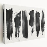 Modern Black and White Abstract Art - Bold Brushstroke Canvas
