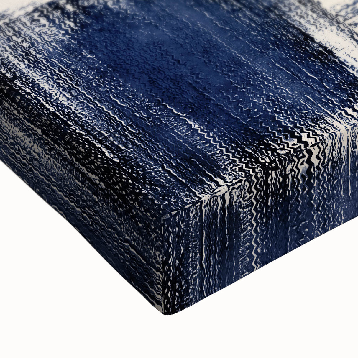 Structured Serenity – Navy Grid Pattern Canvas from Earthen Harmony