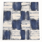Structured Serenity – Navy Grid Pattern Canvas from Earthen Harmony