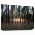 Abstract Minimalist Landscape Paintings – Motion Blur Pine Forest