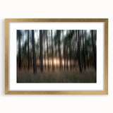 Abstract Minimalist Landscape Paintings – Motion Blur Pine Forest
