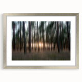 Abstract Minimalist Landscape Paintings – Motion Blur Pine Forest