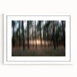 Abstract Minimalist Landscape Paintings – Motion Blur Pine Forest
