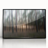 Abstract Minimalist Landscape Paintings – Motion Blur Pine Forest