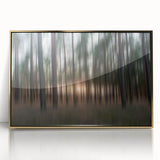 Abstract Minimalist Landscape Paintings – Motion Blur Pine Forest
