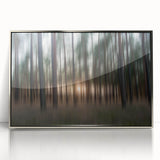 Abstract Minimalist Landscape Paintings – Motion Blur Pine Forest