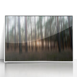 Abstract Minimalist Landscape Paintings – Motion Blur Pine Forest