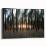 Abstract Minimalist Landscape Paintings – Motion Blur Pine Forest