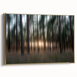 Abstract Minimalist Landscape Paintings – Motion Blur Pine Forest