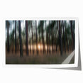 Abstract Minimalist Landscape Paintings – Motion Blur Pine Forest